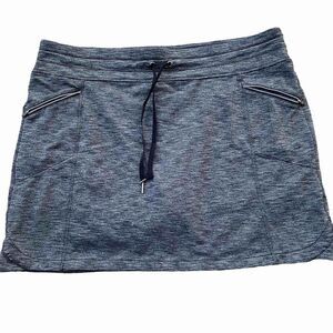 Athleta Metro Skort Dark Heather Grey size XL Front Zip Pockets